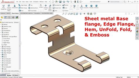 solidworks how to edit sheet metal part thickness|sheet metal properties solidworks.